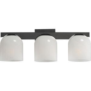 Scoop 3 Light 21.5 inch Black Bath Vanity Wall Light