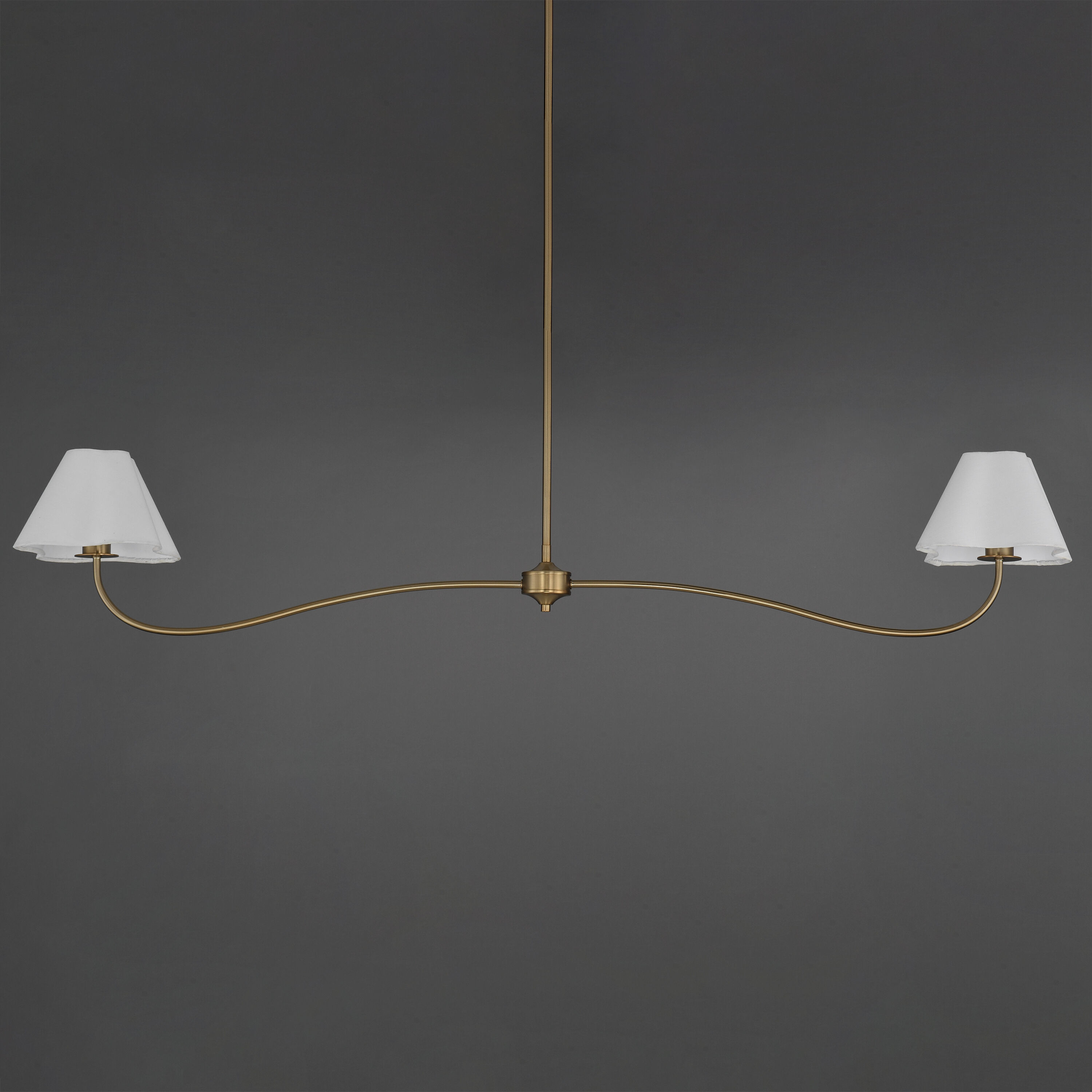 Saxon 2 Light 62 inch Natural Aged Brass Linear Pendant Ceiling Light