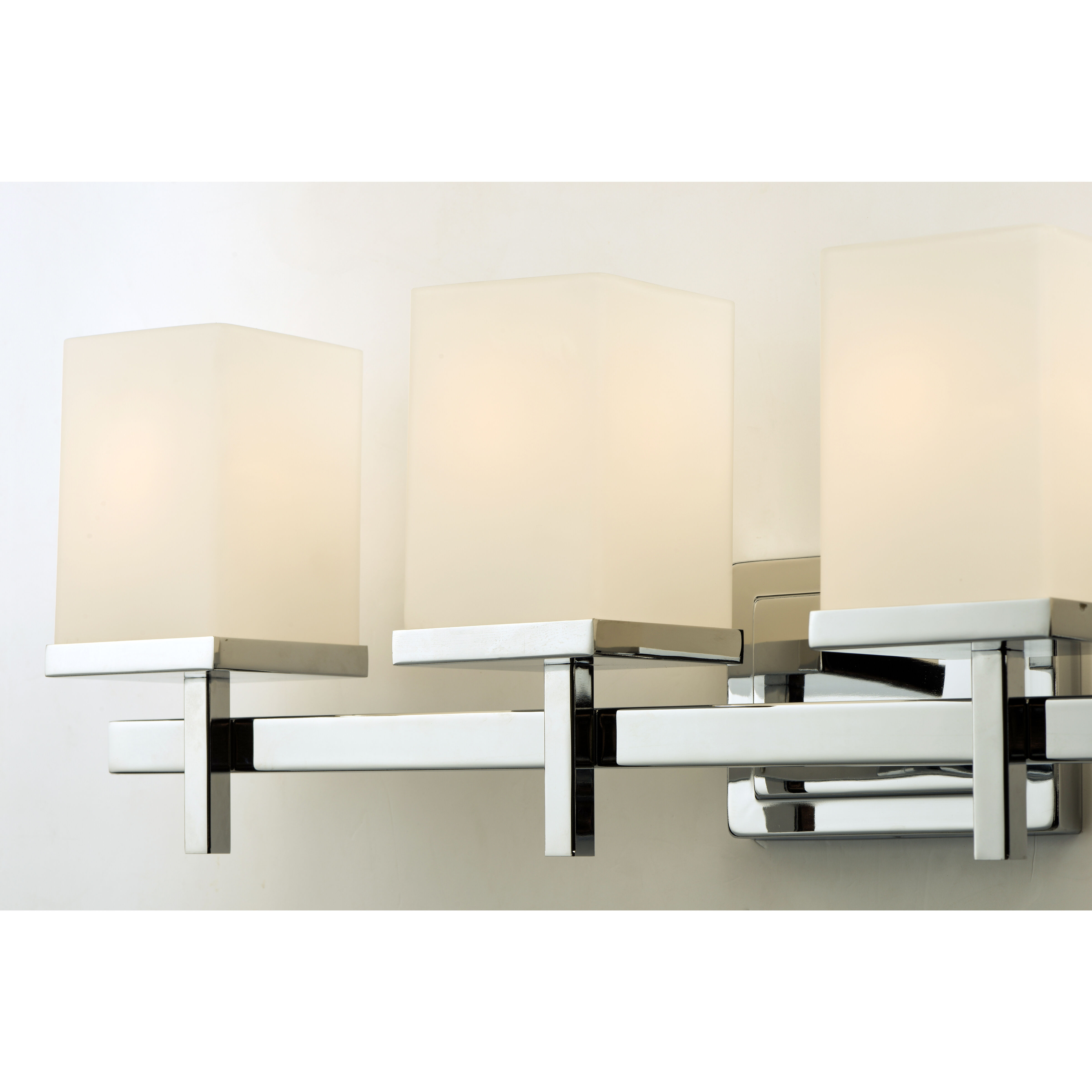 Tetra 4 Light 30 inch Polished Chrome Bath Vanity Wall Light in Satin White