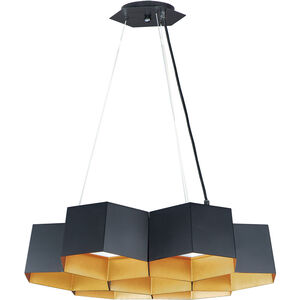 Honeycomb LED 23 inch Black/Gold Chandelier Ceiling Light