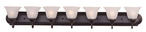 Essentials - 801x 7 Light 48 inch Oil Rubbed Bronze Bath Light Wall Light in Frosted