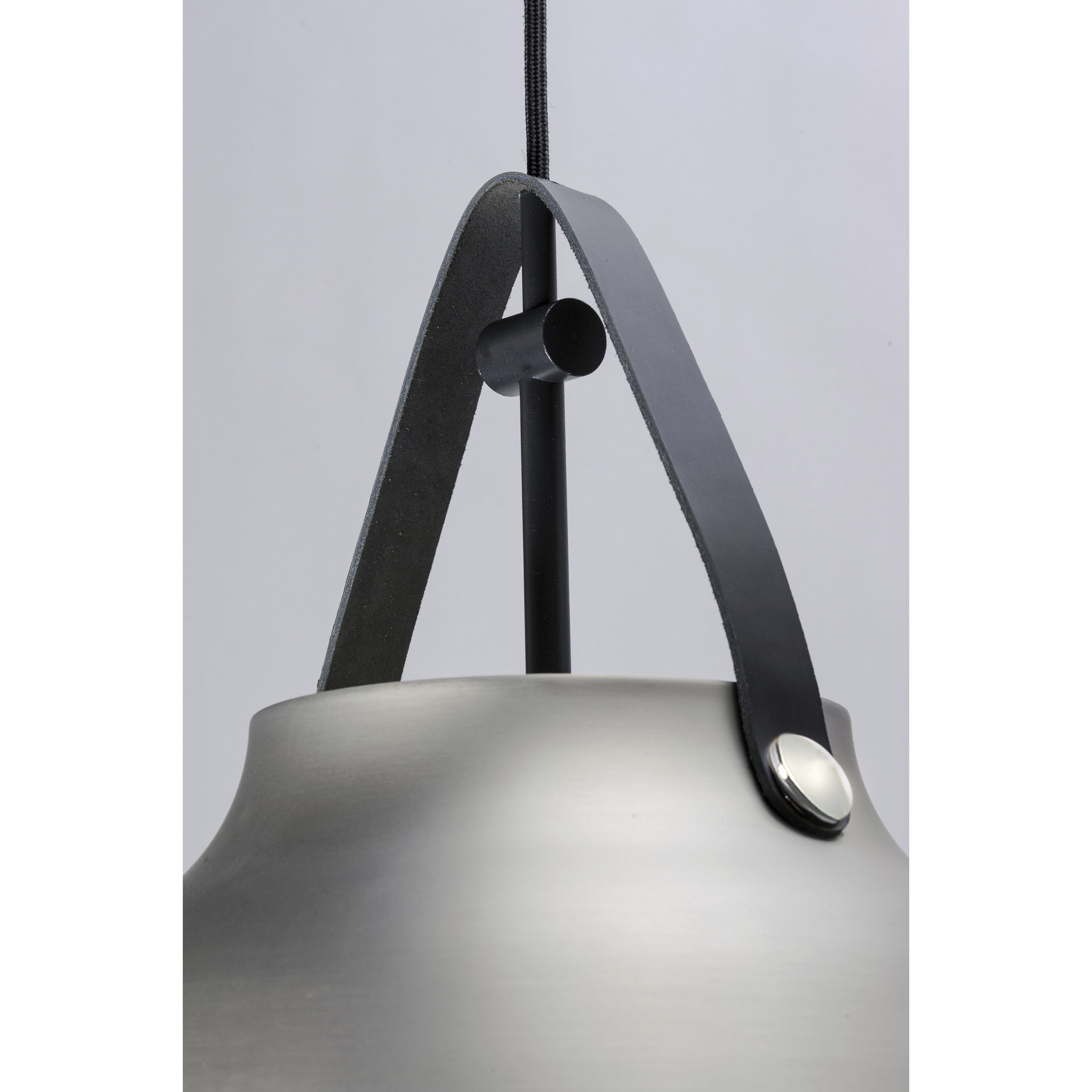 Nordic 1 Light 19 inch Black/Brushed Platinum Single Pendant Ceiling Light in Black and Brushed Platinum