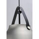 Nordic 1 Light 19 inch Black/Brushed Platinum Single Pendant Ceiling Light in Black and Brushed Platinum