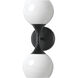 Neve 2 Light 6 inch Black Wall Sconce Wall Light