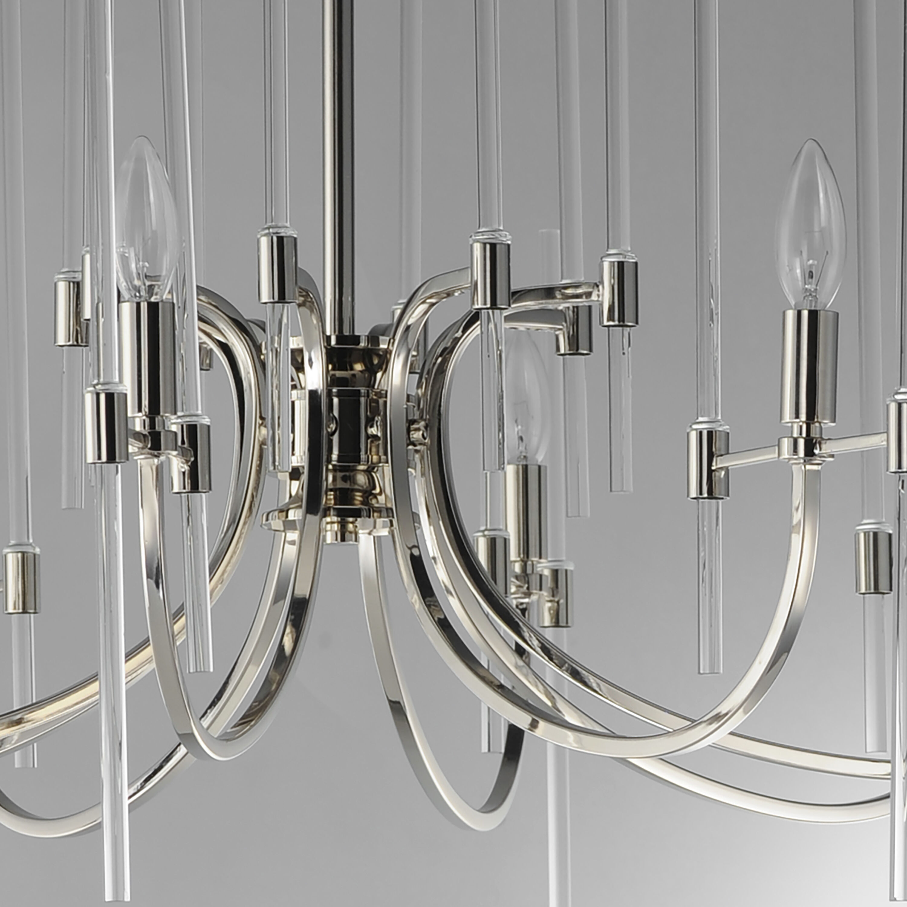 Divine 8 Light 38.25 inch Polished Nickel Chandelier Ceiling Light