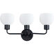 Coraline 3 Light 22 inch Black Bath Vanity Wall Light