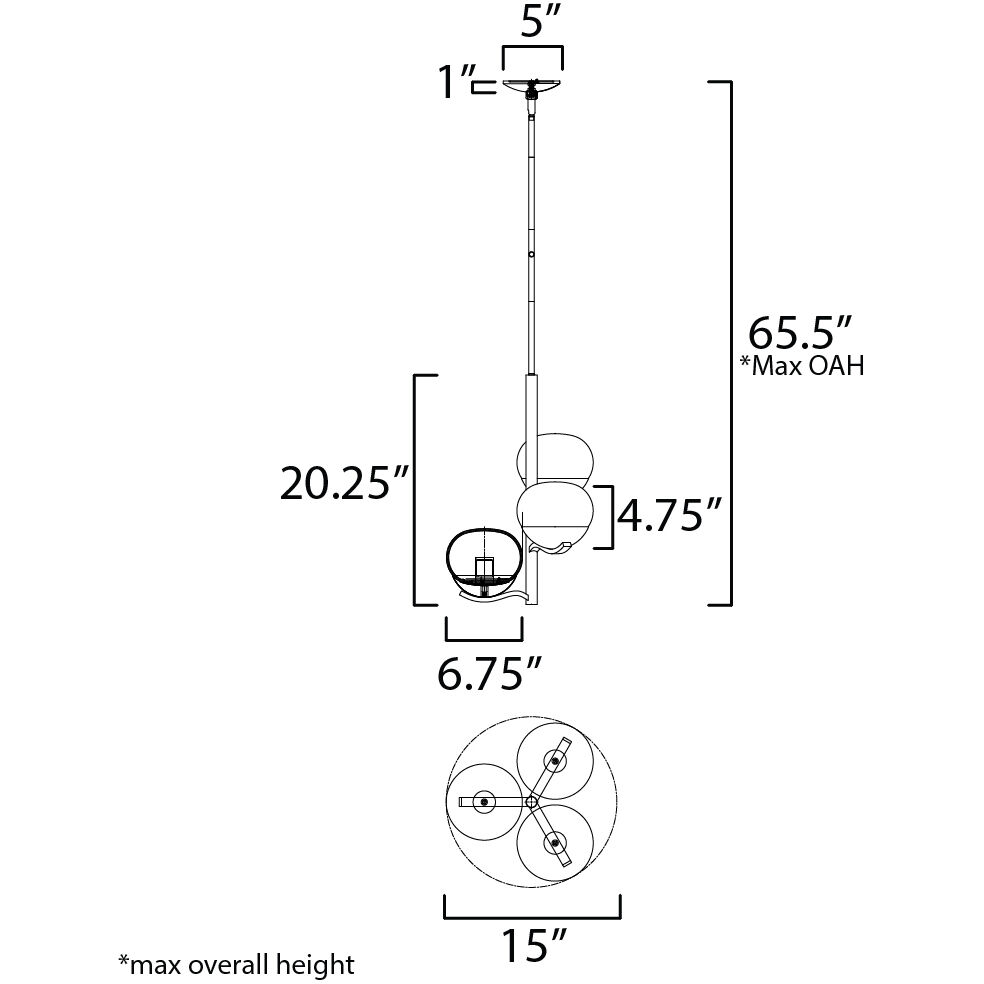 Lucerne 3 Light 15 inch Black and Natural Aged Brass Entry Foyer Pendant Ceiling Light
