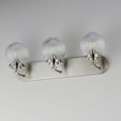 Kasbah 3 Light 25.5 inch Satin Nickel Bath Vanity Wall Light