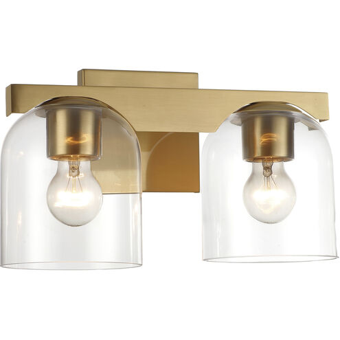 Scoop 2 Light 13.5 inch Natural Aged Brass Bath Vanity Wall Light