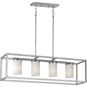 Lateral 4 Light 36 inch Satin Nickel Linear Pendant Ceiling Light