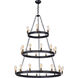 Noble LED 50 inch Black and Natural Aged Brass Chandelier Ceiling Light