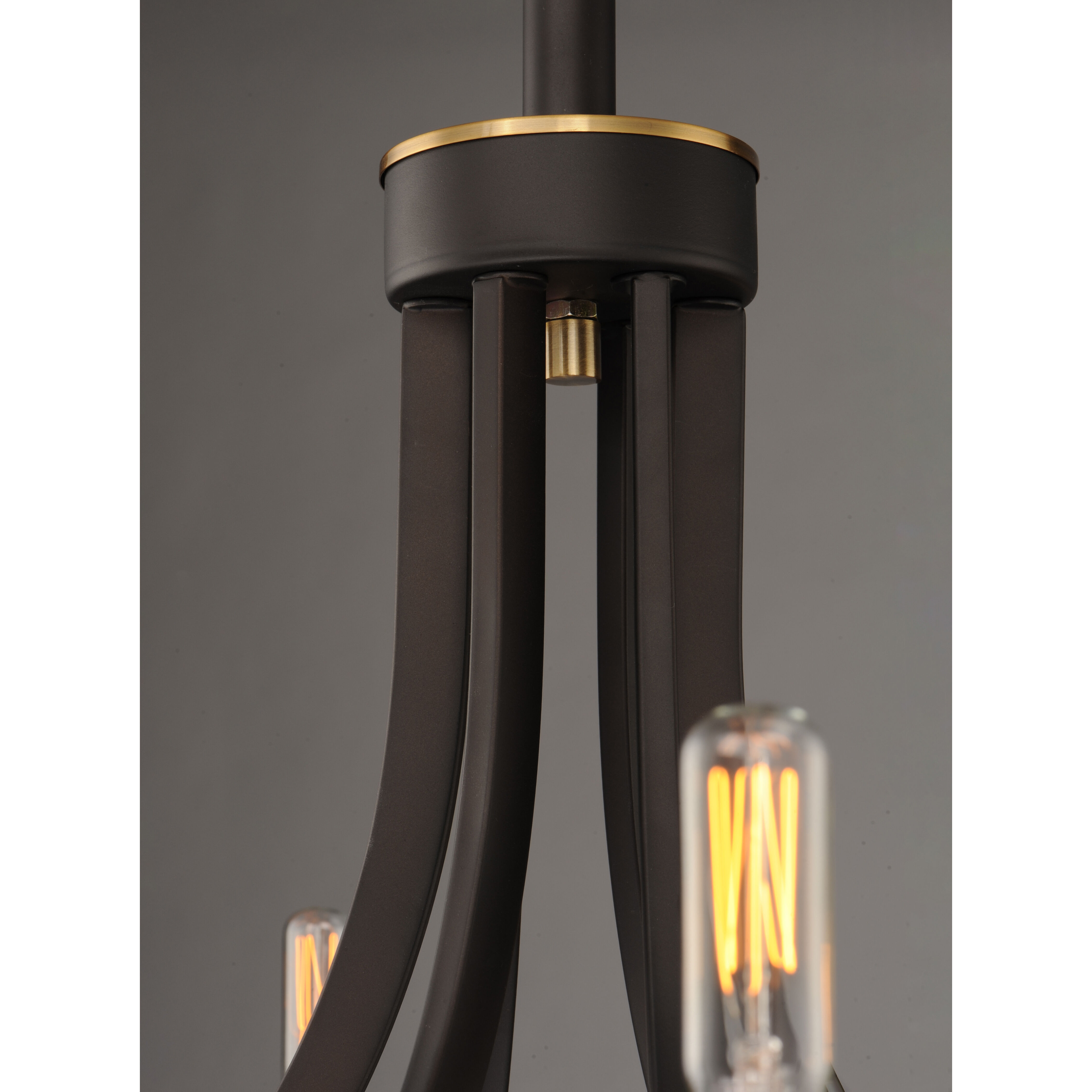 Lyndon 6 Light 28 inch Bronze/Antique Brass Chandelier Ceiling Light in Bronze and Antique Brass