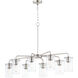 Sleek 8 Light 34 inch Satin Nickel Chandelier Ceiling Light