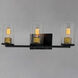 Sleek 3 Light 24 inch Antique Brass/Black Bath Vanity Wall Light