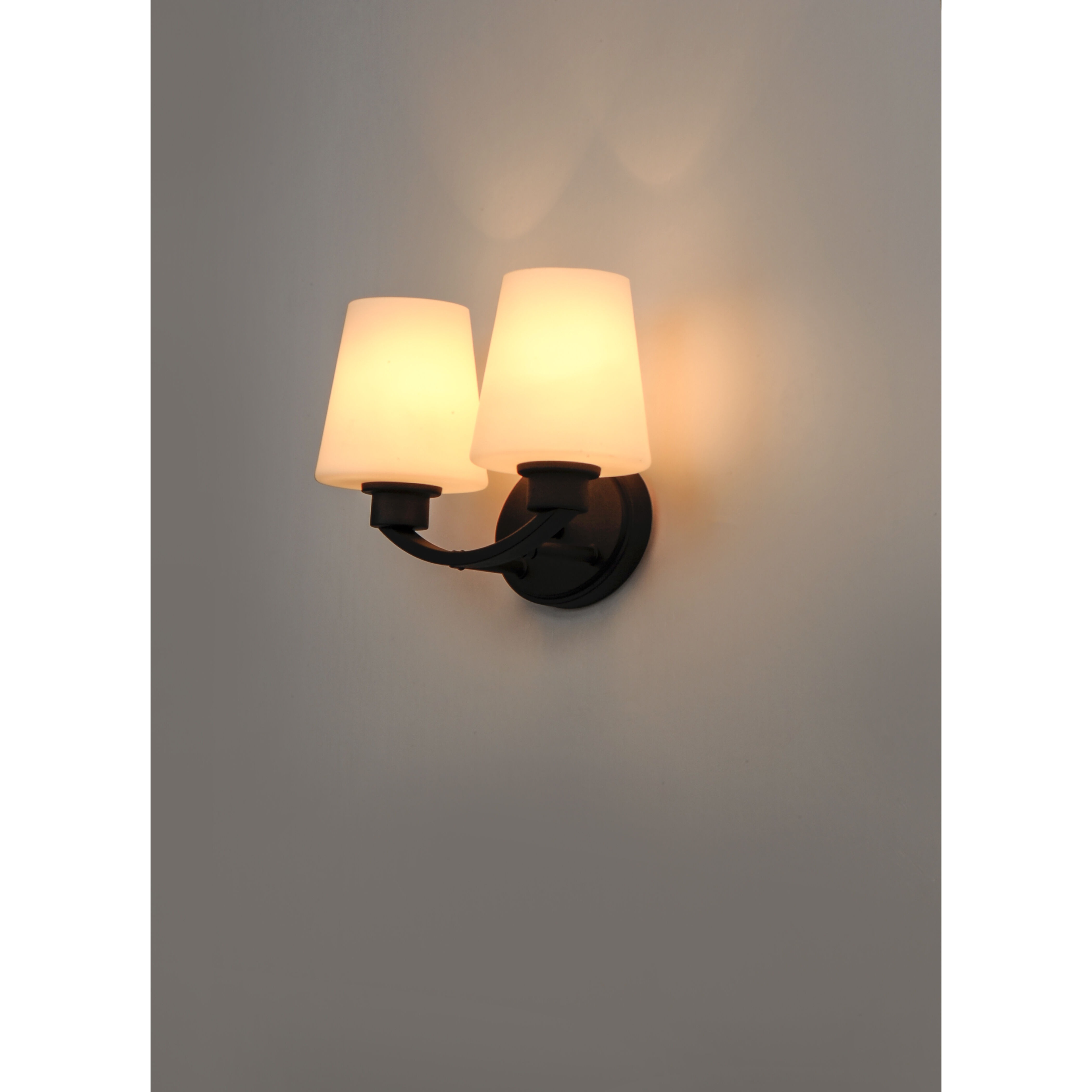 Shelter 2 Light 13 inch Black Bath Vanity Wall Light