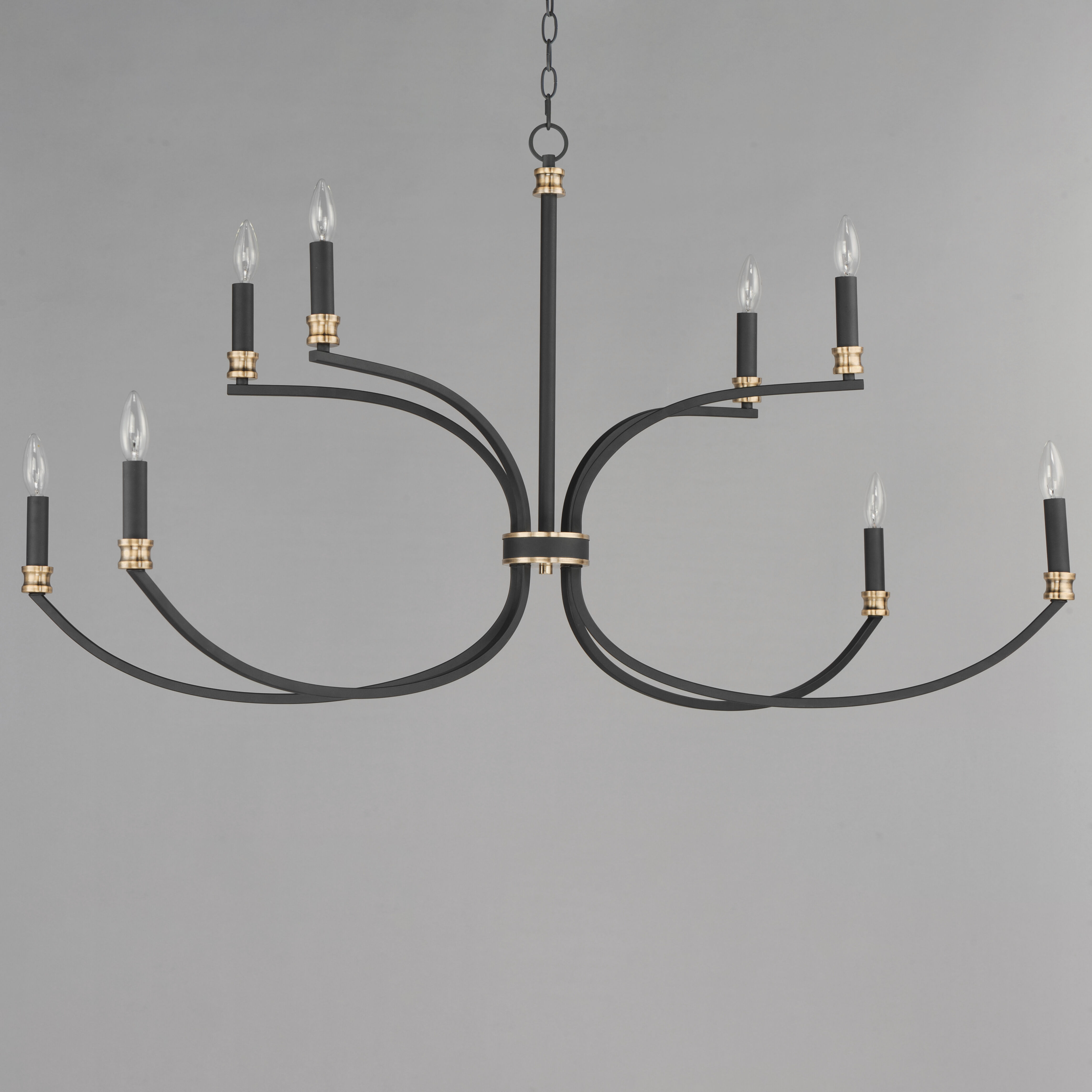 bibi　ブラック36 Curlicue 8-Light Pendant