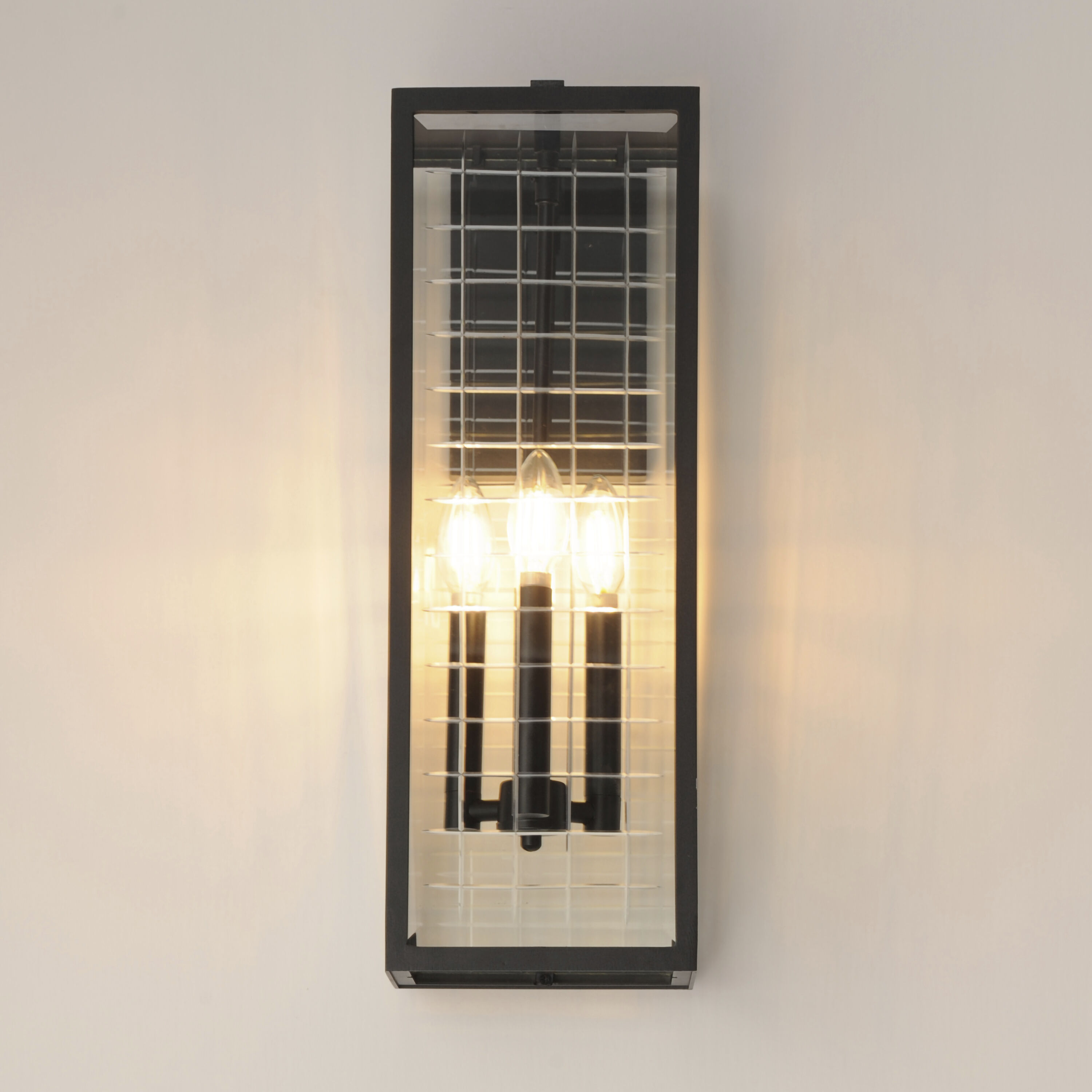 Magnus 3 Light 21 inch Black Outdoor Wall Mount