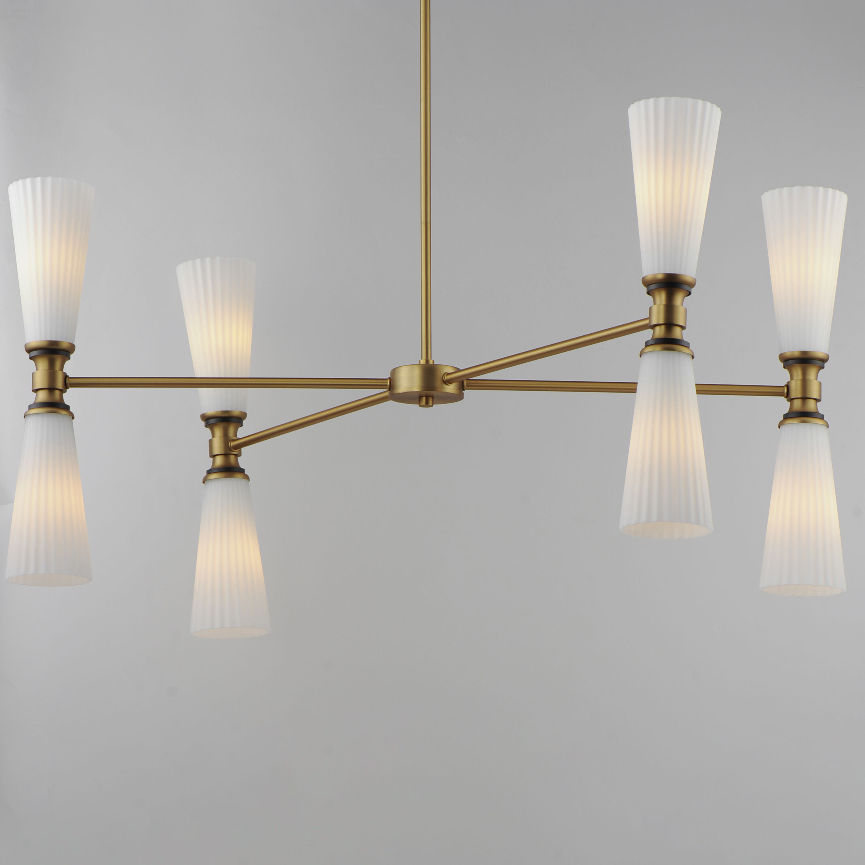 Krevat 8 Light 18 inch Black and Natural Aged Brass Chandelier Ceiling Light