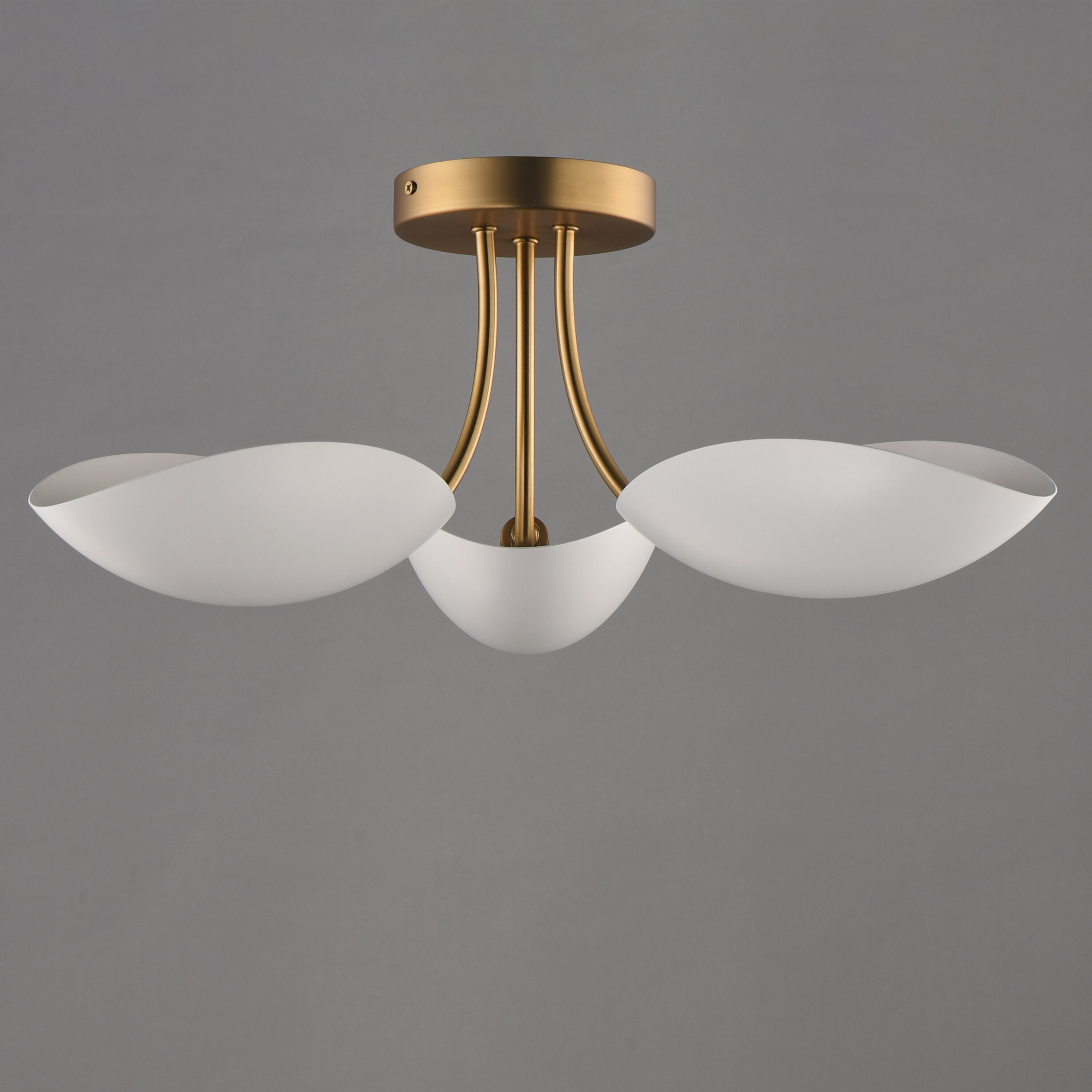 Maris 3 Light 22 inch White and Natural Aged Brass Semi-Flush Mount Ceiling Light