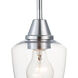 Goblet LED 5 inch Satin Nickel Mini Pendant Ceiling Light in Black and Satin Nickel