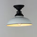 Granville 1 Light 12 inch White and Black Outdoor Flush Mount
