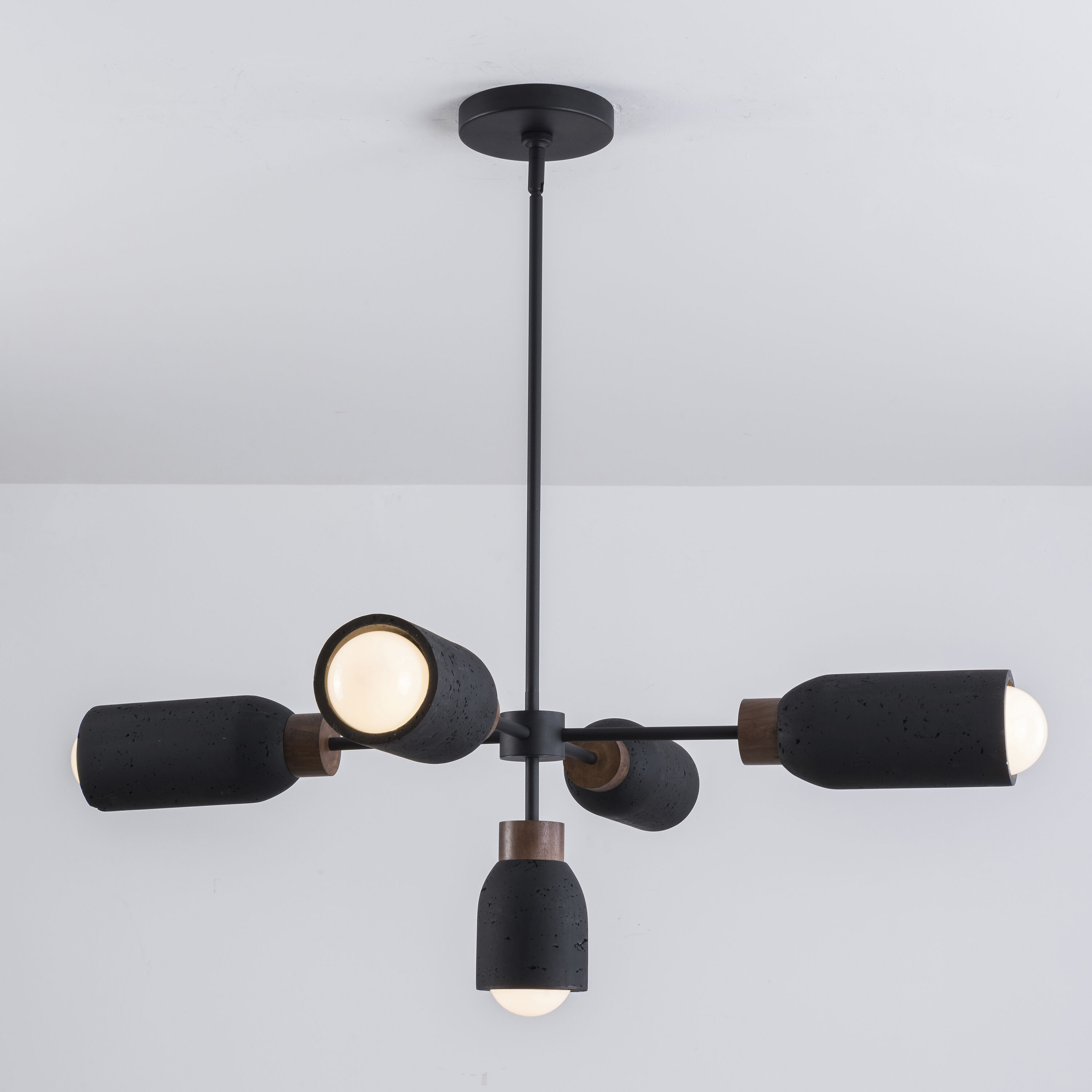 Pompeii 5 Light 36.5 inch Lava and Black Chandelier Ceiling Light