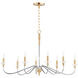 Clarion 8 Light 38 inch Polished Chrome and Satin Brass Chandelier Ceiling Light