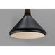 Nordic 1 Light 7 inch Walnut and Black Single Pendant Ceiling Light