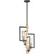 Flambeau 4 Light 13 inch Black and Antique Brass Single Pendant Ceiling Light