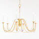 Plumette 6 Light 28 inch Gold Leaf Chandelier Ceiling Light