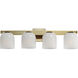 Scoop LED 29.5 inch Natural Aged Brass Bath Vanity Wall Light in Marble