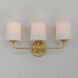 Bristol 3 Light 20.75 inch Satin Brass Bath Vanity Wall Light