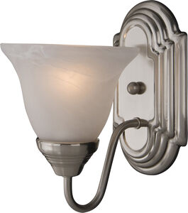 Essentials - 801x 1 Light 6 inch Satin Nickel Wall Sconce Wall Light in Marble