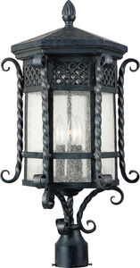 Scottsdale 3 Light 26 inch Country Forge Outdoor Pole/Post Lantern