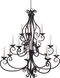 Manor 15 Light 45 inch Oil Rubbed Bronze Multi-Tier Chandelier Ceiling Light in Without Shade
