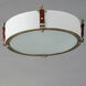 Sausalito 3 Light 15.5 inch Weathered Zinc and Brown Suede Flush Mount Ceiling Light