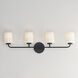Durham 4 Light 32.5 inch Black Bath Vanity Wall Light
