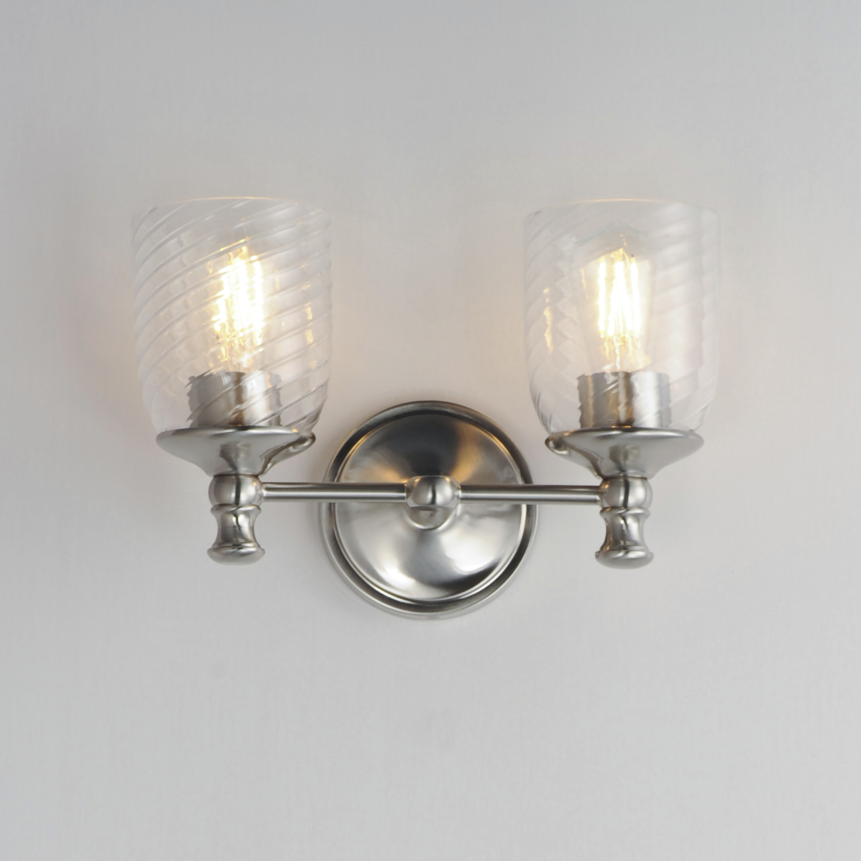 Swirl 2 Light 14 inch Satin Nickel Bath Vanity Wall Light