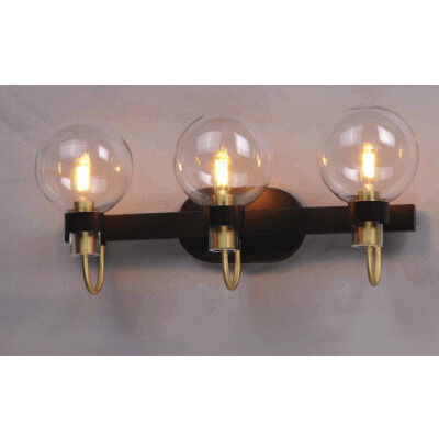 Bauhaus 3 Light 23 inch Bronze/Satin Brass Bath Vanity Wall Light