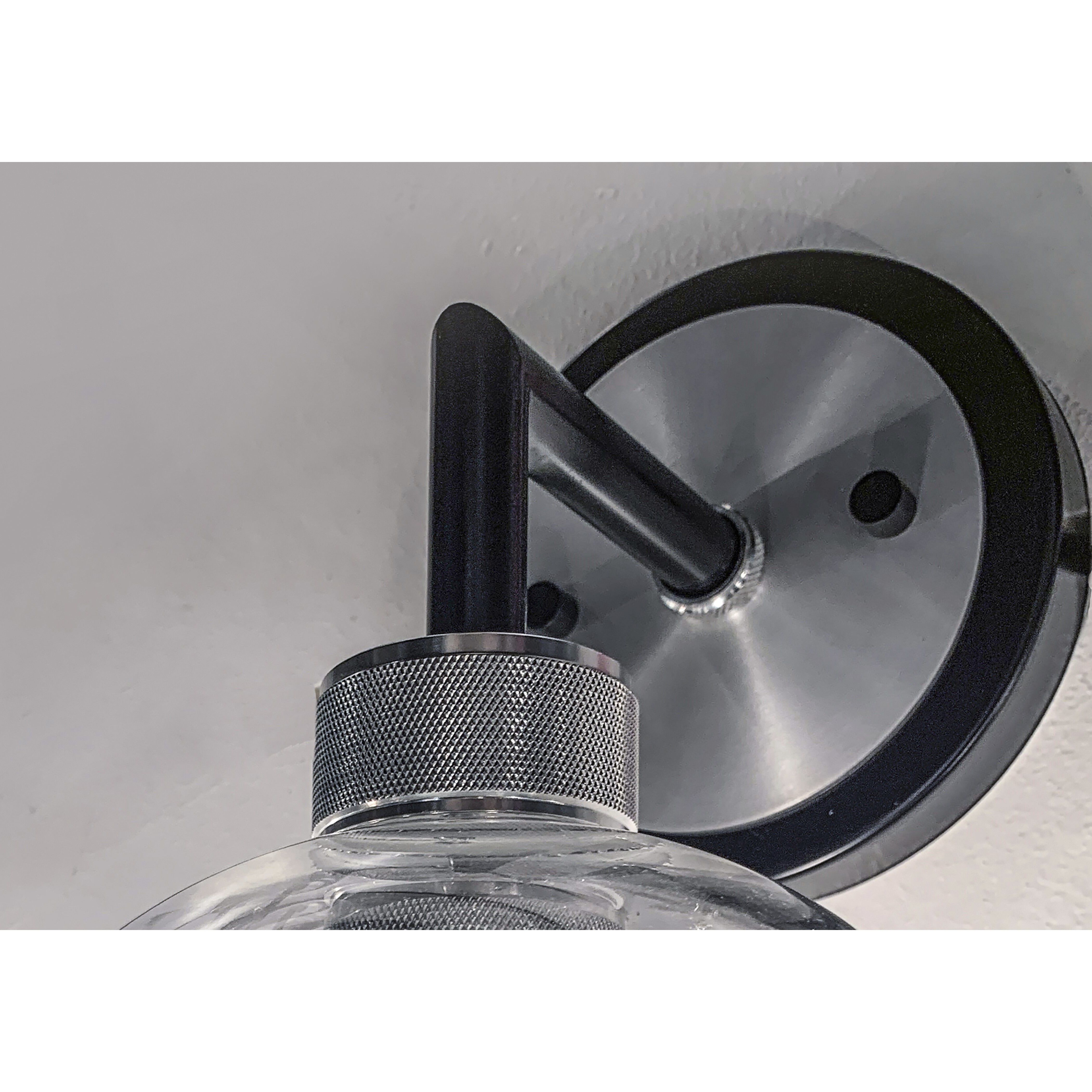 Vessel 2 Light Black/Brushed Aluminum Wall Sconce Wall Light