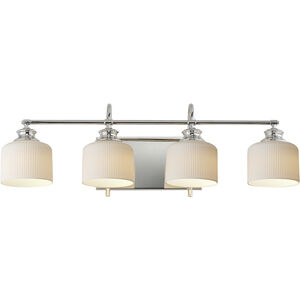 Bisque 4 Light 32 inch Polished Nickel Bath Vanity Wall Light
