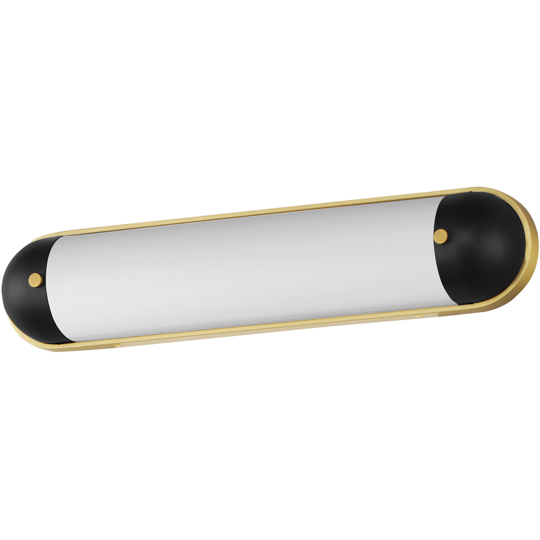 Capsule LED 24 inch Black with Natural Aged Brass Bath Vanity Light Wall Light