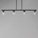 Scoop 4 Light 46 inch Black Linear Pendant Ceiling Light