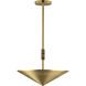 Helsinki 2 Light 16 inch Natural Aged Brass Single Pendant Ceiling Light