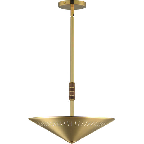 Helsinki 2 Light 16 inch Natural Aged Brass Single Pendant Ceiling Light