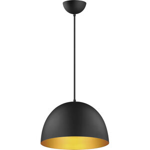 Tova 1 Light 13.5 inch Black and Gold Single Pendant Ceiling Light