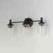 Swirl 3 Light 23 inch Antique Bronze Bath Vanity Wall Light
