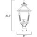 Knoxville 3 Light 23.5 inch Bronze Outdoor Pole/Post Mount