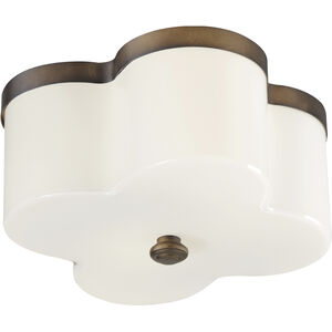 Clover 2 Light 13.5 inch Antique Bronze Flush Mount Ceiling Light