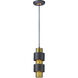 Caspian 1 Light 5.5 inch Oil Rubbed Bronze and Antique Brass Mini Pendant Ceiling Light